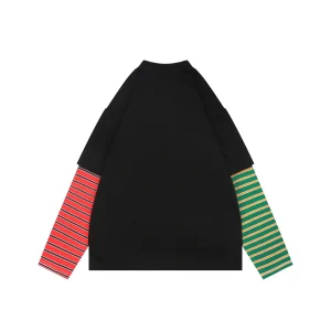 We11done Graphic Layered Striped Sleeve Shirt Back view