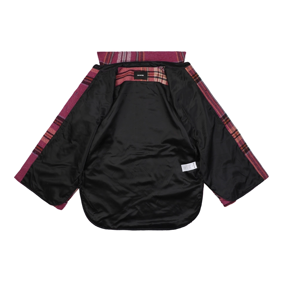 We11done Pink Plaid Double Pocket Oversized Shirt Jacket Lining