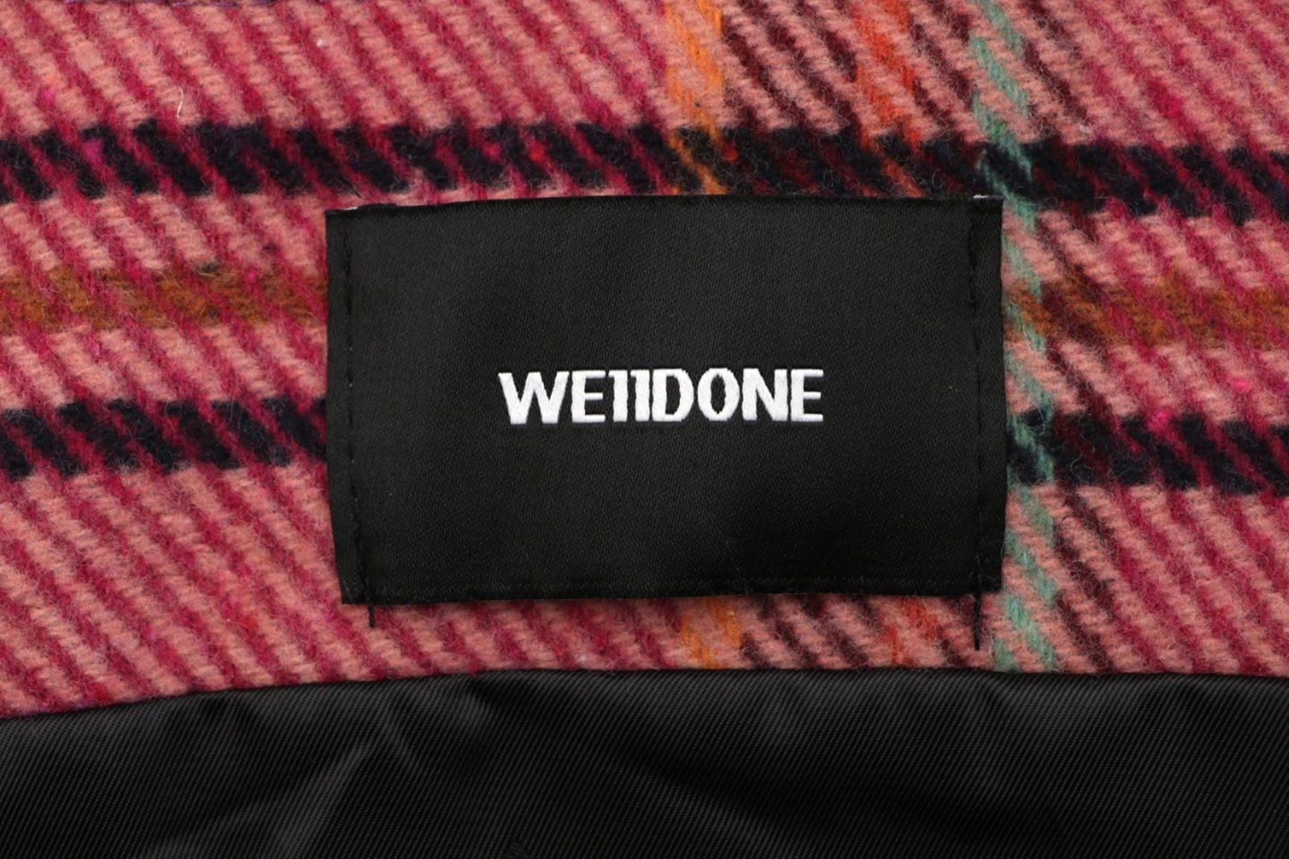 We11done Pink Plaid Double Pocket Oversized Shirt Jacket Brand label