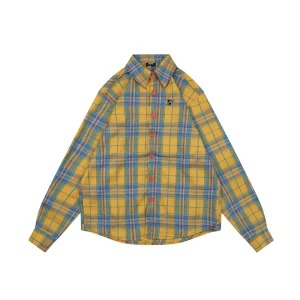 We11done Plaid Logo Patch Shirt Front view