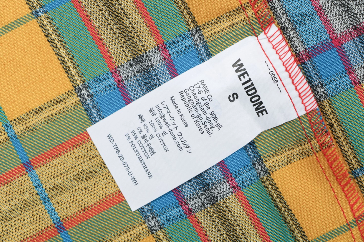We11done Plaid Logo Patch Shirt Wash label