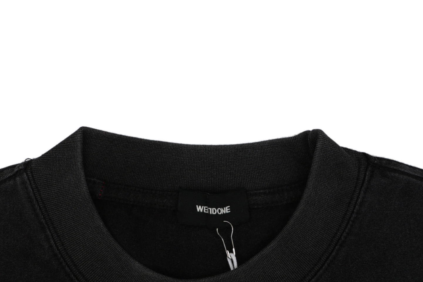We11done Reversed Slogan Graphic Print T-Shirt Collar