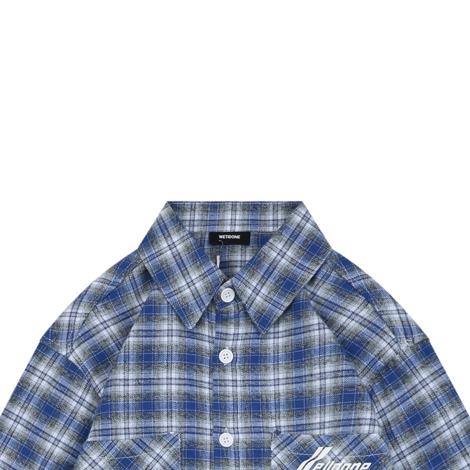 We11done Stacked Logo Plaid Shirt