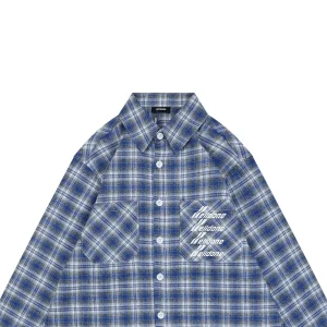 We11done Stacked Logo Plaid Shirt