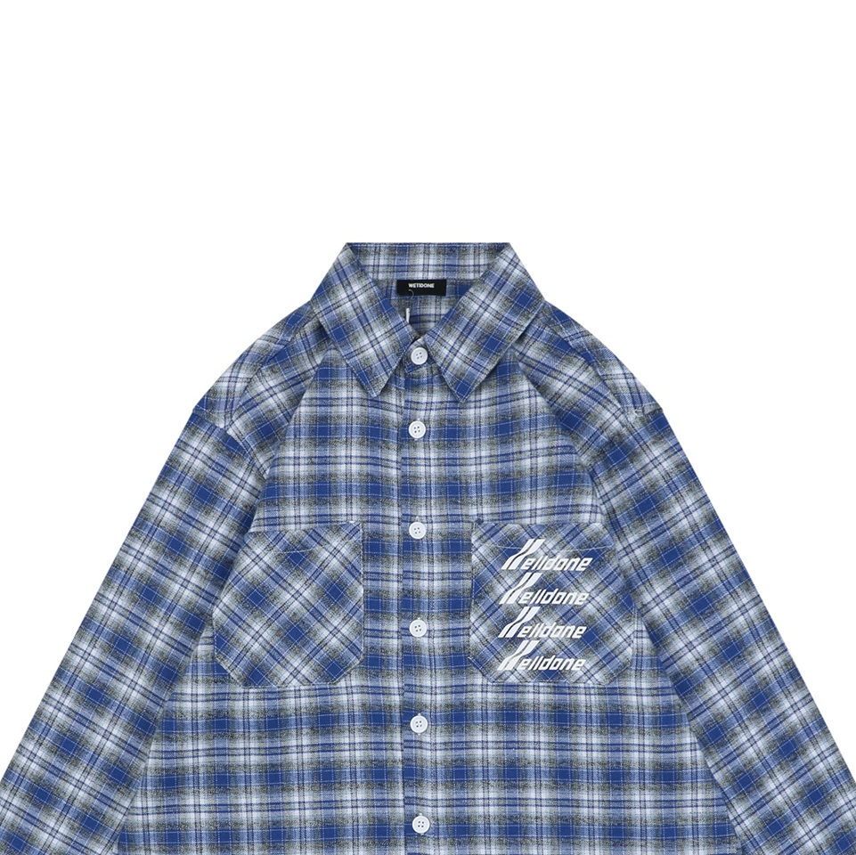 We11done Stacked Logo Plaid Shirt