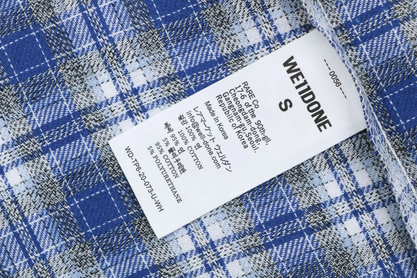 We11done Stacked Logo Plaid Shirt Wash label