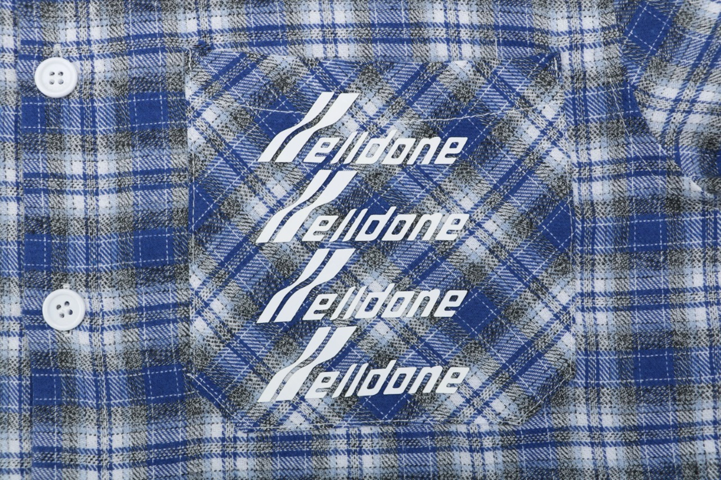 We11done Stacked Logo Plaid Shirt Pocket