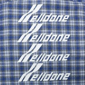 We11done Stacked Logo Plaid Shirt Back Print