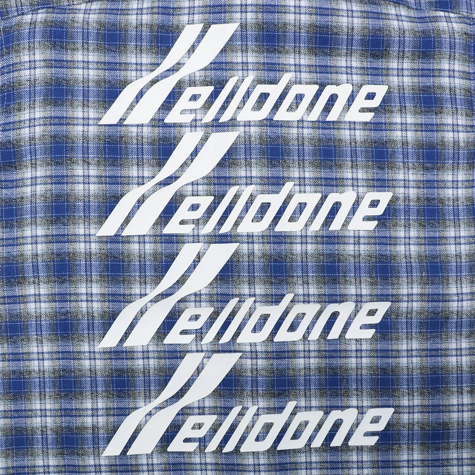 We11done Stacked Logo Plaid Shirt Back Print